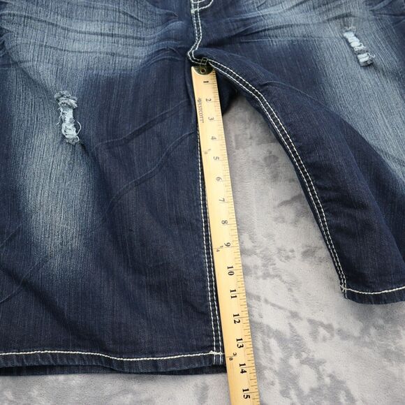 Zanadi Shorts Women 24 Blue Denim Casual Outdoors Preppy Distressed Bermuda - Picture 9 of 14